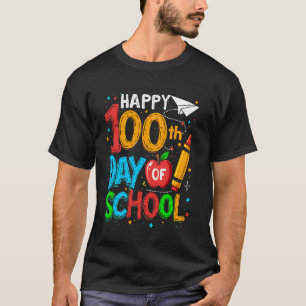 100. Tag der Schule Lehrer Kinder Glücklich 100 Ta T-Shirt