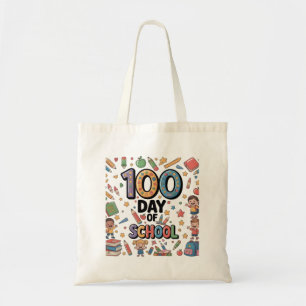 100. Tag der Schule Lustiges T-Shirt Farbige Kin Tragetasche