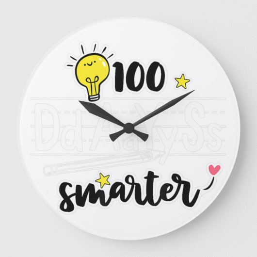100. Tag der Schule Outfit Englischer Lehrer 100 T Große Wanduhr (Vorderseite)