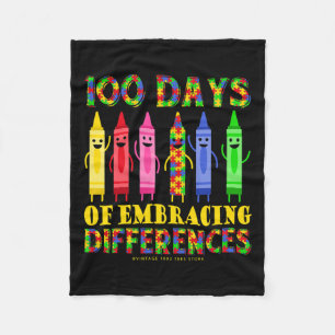 100. Tag der Schule Shirt umklammert Unterschiede Fleecedecke