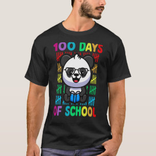 100. Tag der Schule Tier Panda glücklich 100. Tag T-Shirt