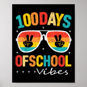 100. Tag der Schule Vibes glücklich 100 Tage der S Poster