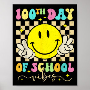 100. Tag der Schule Vibes Niedlich Lächeln Gesicht Poster