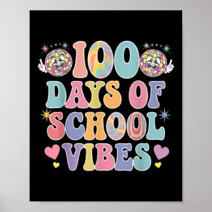 100. Tag der Schule Vibes Niedlich Lächeln Gesicht Poster