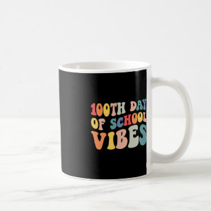 100. Tag der Schule Vibes Retro Lehrer Kinder glüc Kaffeetasse