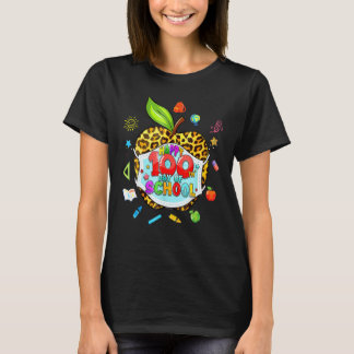 100. Tag der Schulfahrt Virtuelle Apfel-Leopard-Ma T-Shirt