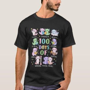 100. Tag des Schulbuch-Axolotl-Lehrer-Schülers T-Shirt