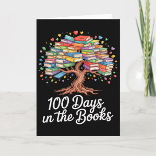 100. Tag des Schulbuchbaums Lesedesign Karte