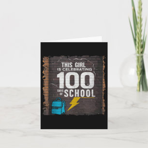 100. Tag Funny Outfit für Mädchen 100 Tage Schoo Karte