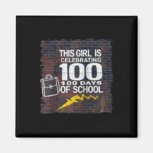 100. Tag Funny Outfit für Mädchen 100 Tage Schoo Magnet