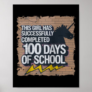 100. Tag Funny Outfit Girls & amp; Student 100 Tag Poster