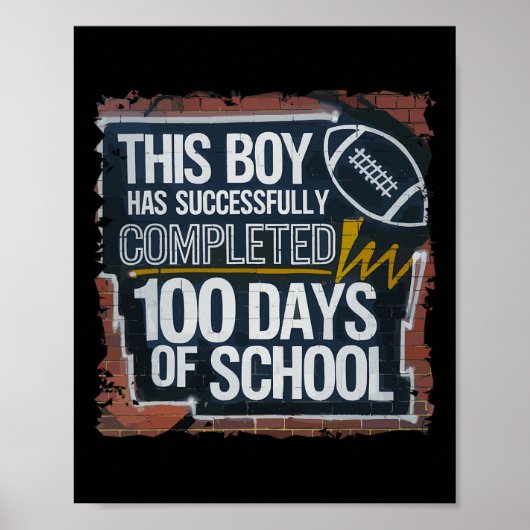 100. Tag Funny Outfit Graffiti abgeschlossen 100 T Poster (Vorne)