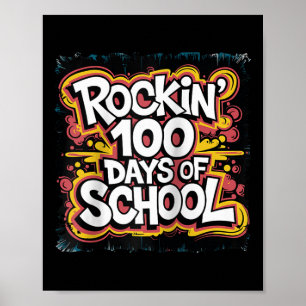 100. Tag Funny Outfit Lehrer & Amp; Kinder 100 Tag Poster
