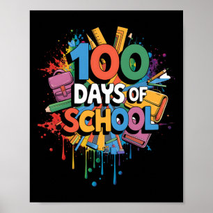 100. Tag Funny Outfit Lehrer & Amp; Student 100 D Poster