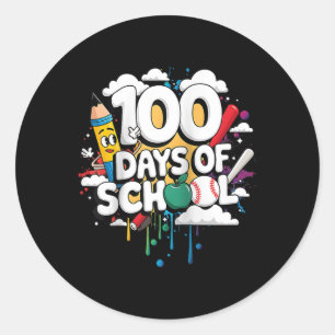 100. Tag Funny Outfit Lehrer & Amp; Student 100 D Runder Aufkleber