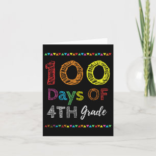 100. Tag Kinder geben 100 Tage 4. Klasse 100 Tage Karte