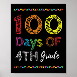 100. Tag Kinder geben 100 Tage 4. Klasse 100 Tage Poster