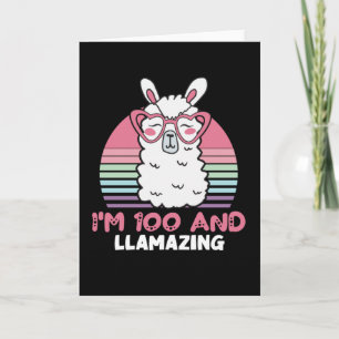 100. Tag Llamazing Llama 100 Jahre alt Geburtstag Karte