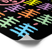 100. Tag Rainbow Lines Tally markiert 100 Tage nac Poster (Ecke)