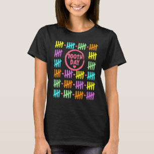 100. Tag Regenbogenlinien Strichliste 100 Tage Sc T-Shirt