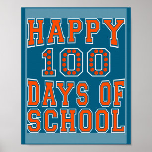 100. Tag Schüler Jungen Mädchen Basketball 100 Tag Poster