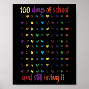 100. Tag Schülermädchen Kinder geben 100 Tage Scho Poster