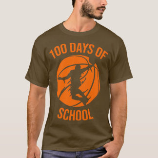 100. Tag Student Boys Girls Basketball 100 Tage O T-Shirt