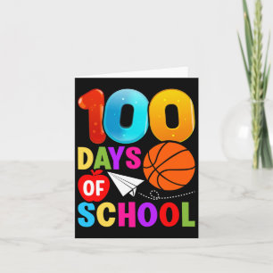 100. Tag Student Boys Girls Bysketbyll 100 Tage O Karte