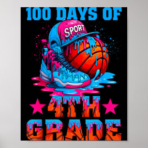 100 Tage 4. Klasse Basketball 100. Tag Poster