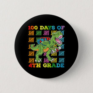 100 Tage 4. Klasse T-Rex-Dinosaurier-Schule Button