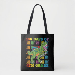 100 Tage 4. Klasse T-Rex-Dinosaurier-Schule Tasche