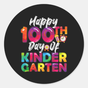 100 Tage Alle Schüler glücklich 100 Tage KI Runder Aufkleber