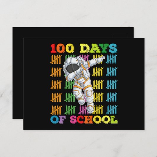 100 Tage Astronautenlehrer Postkarte (Vorne/Hinten)