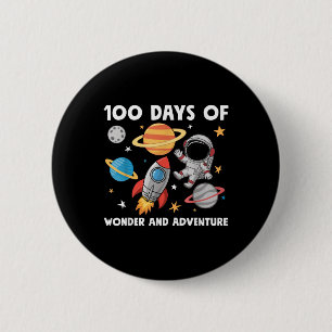 100 Tage Astronautenraumjungs in der Schule Kinder Button