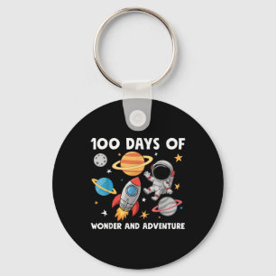 100 Tage Astronautenraumjungs in der Schule Kinder Schlüsselanhänger