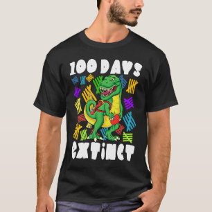 100 Tage Aussterben Dinosaurier rex 100 Tage Schul T-Shirt