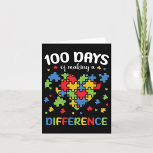 100 Tage Autismus Aufklärung der Schule 100. Tages Karte
