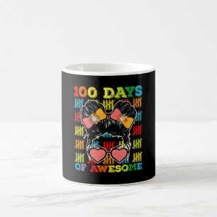100 Tage Awesome Messy Bun 100. Schultag Kaffeetasse