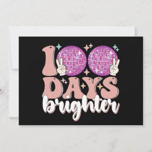 100 Tage Ball Brighter Disco 100. Schultag Einladung