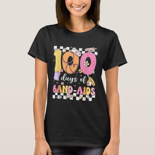 100 Tage Band Aids School Krankenschwester 100. Ta T-Shirt (Vorderseite)