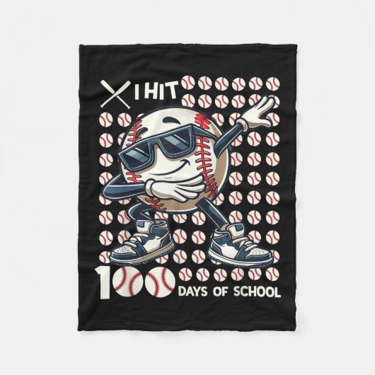 100 Tage Baseball Bat 100. Fleecedecke (Vorderseite)