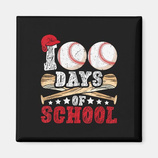 100 Tage Baseball Jungs Kinder Lehrer Magnet (Vorne)