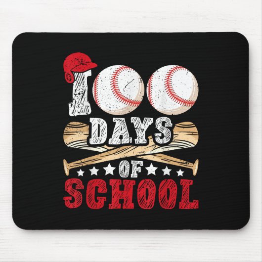 100 Tage Baseball Jungs Kinder Lehrer Mousepad (Vorne)