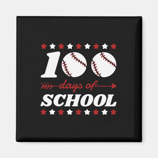 100 Tage Baseball Liebhaber der Schule Magnet (Vorne)