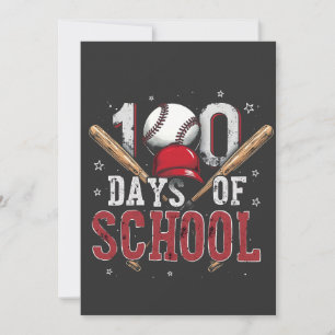 100 Tage Baseball Sport Liebhaber der Schule Einladung