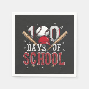 100 Tage Baseball Sport Liebhaber der Schule Serviette