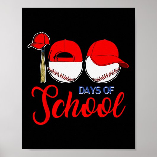 100 Tage Baseballlehrer Kinder 100 Tage Poster (Vorne)