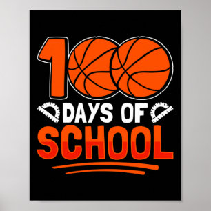 100 Tage Basketball der Schule für Schüler Coach P Poster