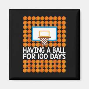 100 Tage Basketball-Schule 100. Tag Balls Geschenk Magnet