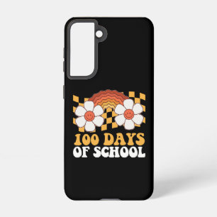 100 Tage Blume Schule Regenbogen Groovy Retro Samsung Galaxy Hülle